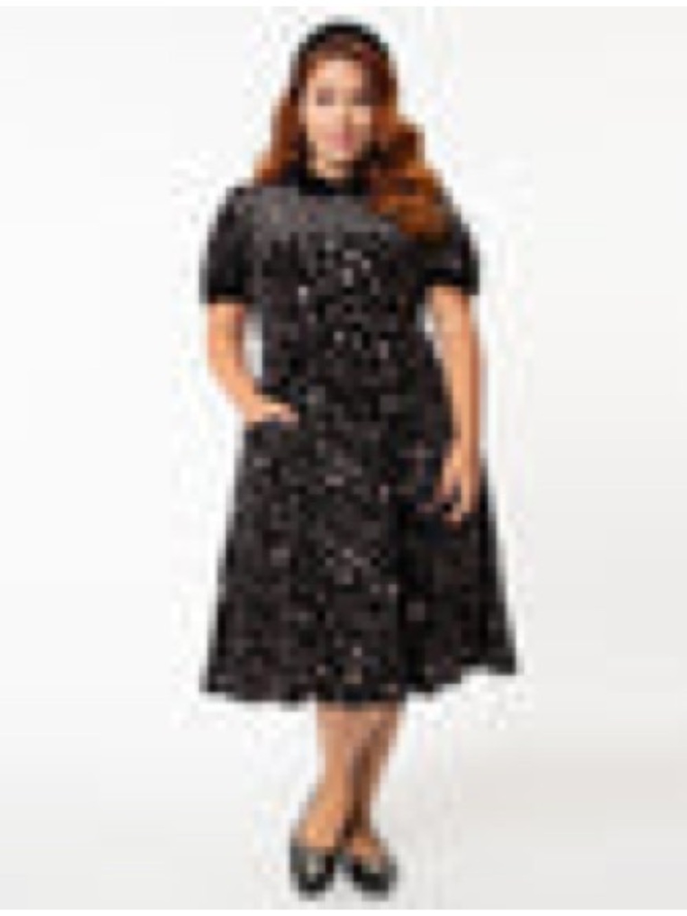 Black Velvet Spooky Midi Dress with Pockets